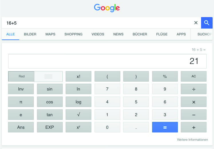Google-Taschenrechner
